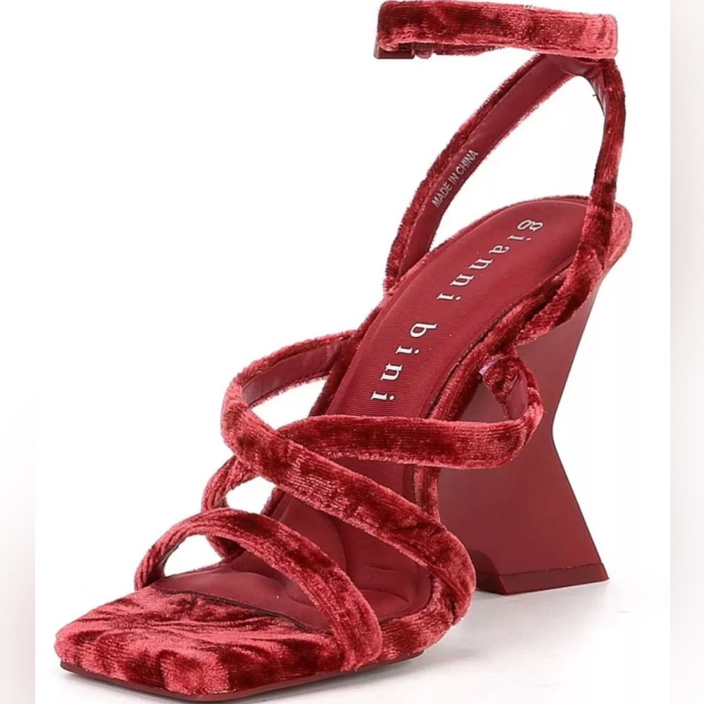 NEW Gianni Bini Modern Novah Wedge Sandal Red Brown Velvet Strappy Heels Various